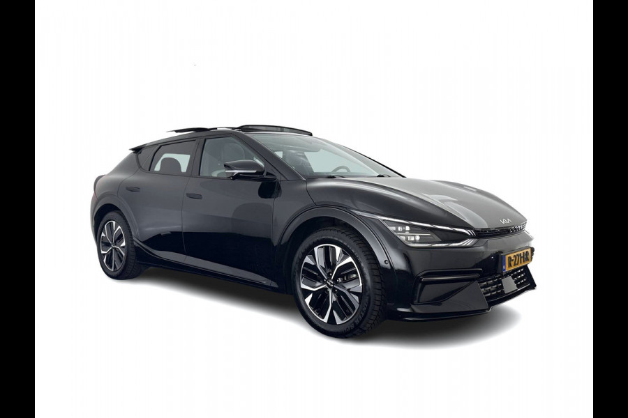 Kia Ev6 GT-Line 77.4 kWh [ 3-Fase-11kW ] (SOH-100%) (INCL-BTW) Aut. *HEATPUMP | PANO | HEAD-UP | LEATHER-ALCANTARA | ADAPTIVE-CRUISE | DIGI-COCKPIT | MERIDIAN-AUDIO | MEMORYPACK | FULL-LED | KEYLESS | TOPVIEW | DAB | BLINDSPOT | NAVI-FULLMAP |