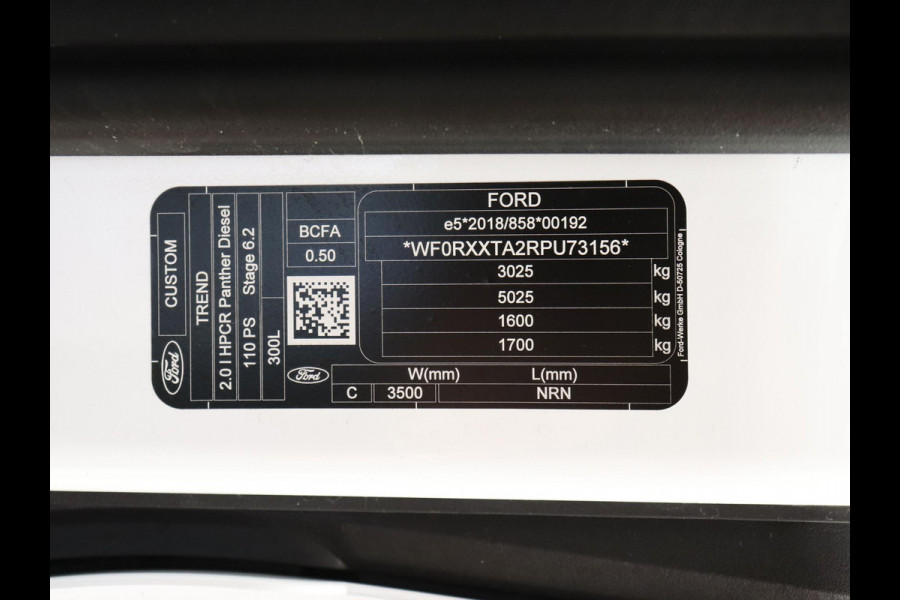 Ford Transit Custom 280 2.0 TDCI L2H1 Trend Nieuw Model BPM VRIJ! Airco Cruise Navi PDC Camera Carplay