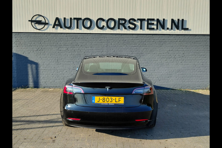 Tesla Model 3 SR+ 325PK AutoPilot Leer Pano-Dak Adaptive Cruise Camera's Elektr.-Stuur+Stoelen+Spiegels+Geheugen+Easy-Entry+Verwarmde stoelen  Ecc Navi Led DAB Voorverwarmen interieur via App Keyless One-Pedal-Drive SOH 82% 1e Eigenaar Origineel Nederlandse Auto 1.584kg licht!