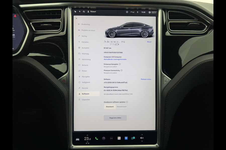 Tesla Model S 75D Base [ 3-Fase-17kW ] Aut. *PANO-WINDOW | LEATHER-FABRIC | AIR-SUSPENION | FULL-LED | NAVI-FULLMAP | KEYLESS | MEMORY-PACK | HEATED-COMFORTSEATS | DIGI-COCKPIT | CARBON-INLAY | AUTO-PILOT | 21"ALU*