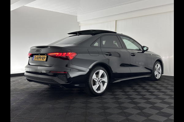 Audi A3 Limousine 35 TFSI S-Line Edition (INCL-BTW) Aut. *PANO | LEATHER-FABRIC | FULL-LED | AMBIENTLIGHT | SPORTSEATS | DIGI-COCKPIT | NAVI-FULLMAP | PRIVACYGLASS | SHIFTPADDLES | DAB+ | ADAPTIVE-CRUISE | 17"ALU*
