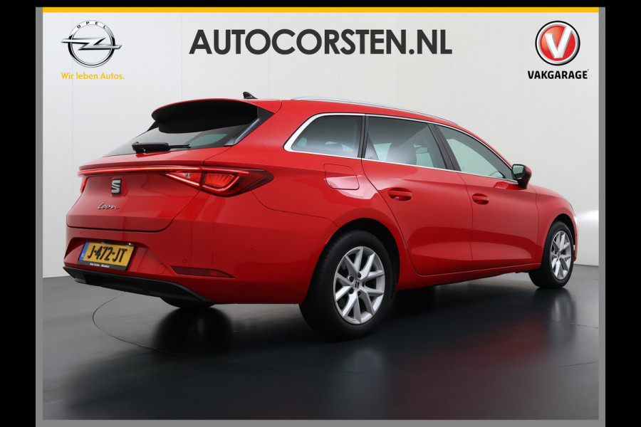 Seat Leon Sportstourer 1.5T 131pk NWE Model Trekhaak Camera Adaptive-Cruise Navi Ecc Virtual Cockpit Apple Carplay/Android Auto Pdc Style  Lmv Led DAB Keyless Isofix Front assist Regensensor Bluetooth Rijstrooksensor 1e Eigenaar Origineel Nederlandse Auto