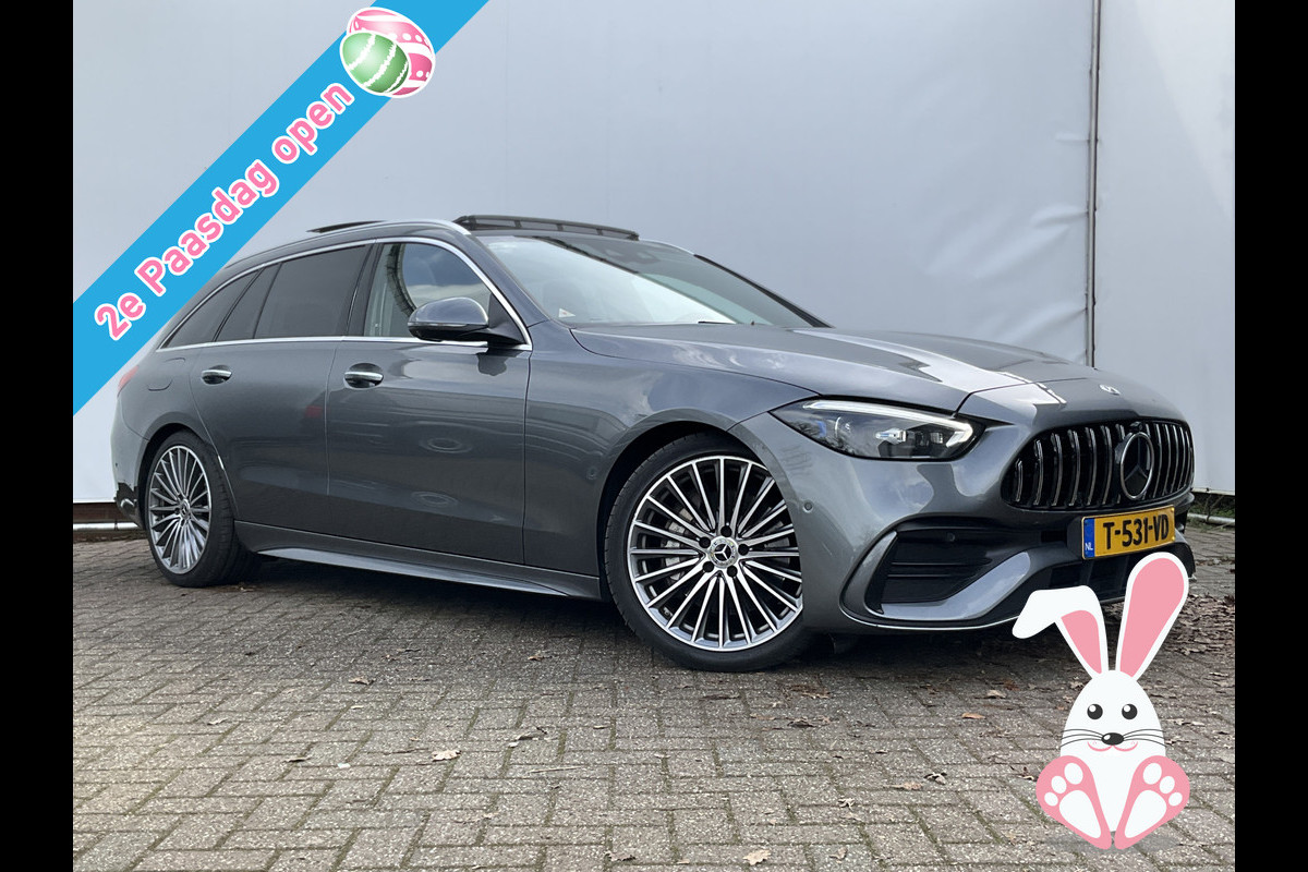Mercedes-Benz C-Klasse Estate 180 AMG Line Pano Burmester Memory HUD Trekhaak Leer Verw+Ventilatie BOMVOL!