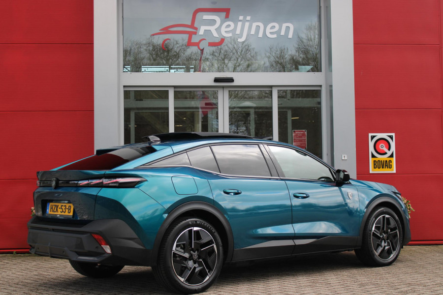 Peugeot e-408 GT AVANTAGE 58 kWh | PANORAMISCH SCHUIF/KANTEL DAK | ELEKTRISCH BEDIENBARE VOORSTOELEN | STOEL/STUUR VERWARMING | MASSAGE FUNCTIE OP DE VOORSTOELEN | FOCAL AUDIO SYSTEEM | ALCANTARA/LEDEREN BEKLEDING | 360° CAMERA | PARKEERSENSOREN VOOR + ACHTER | ELEKTRISCH BEDIENBARE ACHTERKLEP | SFEER VERLICHTING | KEYLESS ENTRY/START | 19" LICHTMETALEN VELGEN | DODEHOEK DETECTIE | ADAPTIVE CRUISE CONTROL | APPLE CARPLAY/ANDROID AUTO DRAADLOOS | DRAADLOOS TELEFOONLADEN |