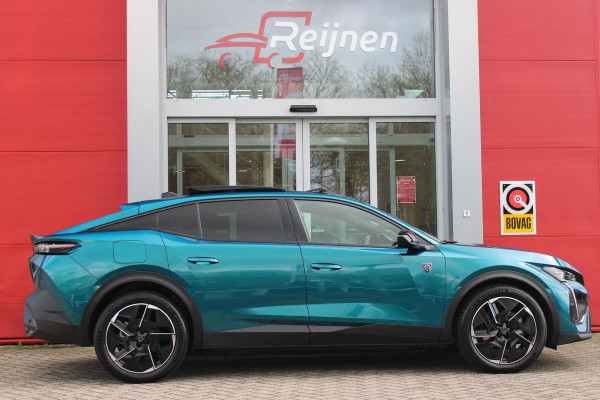 Peugeot e-408 GT AVANTAGE 58 kWh | PANORAMISCH SCHUIF/KANTEL DAK | ELEKTRISCH BEDIENBARE VOORSTOELEN | STOEL/STUUR VERWARMING | MASSAGE FUNCTIE OP DE VOORSTOELEN | FOCAL AUDIO SYSTEEM | ALCANTARA/LEDEREN BEKLEDING | 360° CAMERA | PARKEERSENSOREN VOOR + ACHTER | ELEKTRISCH BEDIENBARE ACHTERKLEP | SFEER VERLICHTING | KEYLESS ENTRY/START | 19" LICHTMETALEN VELGEN | DODEHOEK DETECTIE | ADAPTIVE CRUISE CONTROL | APPLE CARPLAY/ANDROID AUTO DRAADLOOS | DRAADLOOS TELEFOONLADEN |