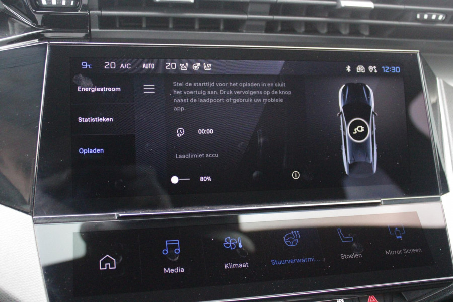 Peugeot e-408 GT AVANTAGE 58 kWh | PANORAMISCH SCHUIF/KANTEL DAK | ELEKTRISCH BEDIENBARE VOORSTOELEN | STOEL/STUUR VERWARMING | MASSAGE FUNCTIE OP DE VOORSTOELEN | FOCAL AUDIO SYSTEEM | ALCANTARA/LEDEREN BEKLEDING | 360° CAMERA | PARKEERSENSOREN VOOR + ACHTER | ELEKTRISCH BEDIENBARE ACHTERKLEP | SFEER VERLICHTING | KEYLESS ENTRY/START | 19" LICHTMETALEN VELGEN | DODEHOEK DETECTIE | ADAPTIVE CRUISE CONTROL | APPLE CARPLAY/ANDROID AUTO DRAADLOOS | DRAADLOOS TELEFOONLADEN |