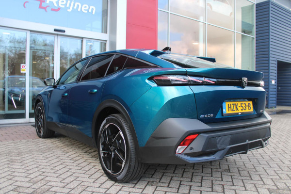 Peugeot e-408 GT AVANTAGE 58 kWh | PANORAMISCH SCHUIF/KANTEL DAK | ELEKTRISCH BEDIENBARE VOORSTOELEN | STOEL/STUUR VERWARMING | MASSAGE FUNCTIE OP DE VOORSTOELEN | FOCAL AUDIO SYSTEEM | ALCANTARA/LEDEREN BEKLEDING | 360° CAMERA | PARKEERSENSOREN VOOR + ACHTER | ELEKTRISCH BEDIENBARE ACHTERKLEP | SFEER VERLICHTING | KEYLESS ENTRY/START | 19" LICHTMETALEN VELGEN | DODEHOEK DETECTIE | ADAPTIVE CRUISE CONTROL | APPLE CARPLAY/ANDROID AUTO DRAADLOOS | DRAADLOOS TELEFOONLADEN |