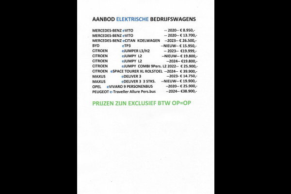 Peugeot e-Expert EV Extra lang L3 75 kWh Airco Achteruitrijcamera
