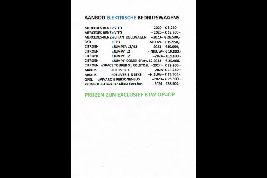Opel Vivaro E /Peugeot e-Expert EV Extra lang L3 75 kWh Airco Achteruitrijcamera