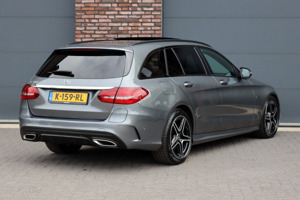 Mercedes-Benz C-Klasse Estate 300 e Business Solution AMG | Luchtvering | Panoramadak | Burmester | Memory | Camera | Spoorpakket | Dodehoekassistent | Multibeam LED | Sfeerverlichting |