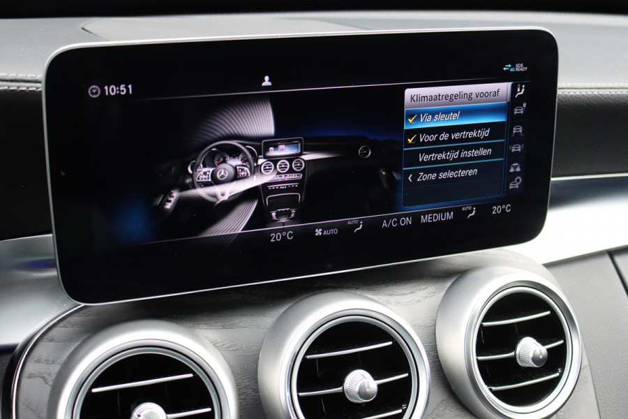 Mercedes-Benz C-Klasse Estate 300 e Business Solution AMG | Luchtvering | Panoramadak | Burmester | Memory | Camera | Spoorpakket | Dodehoekassistent | Multibeam LED | Sfeerverlichting |