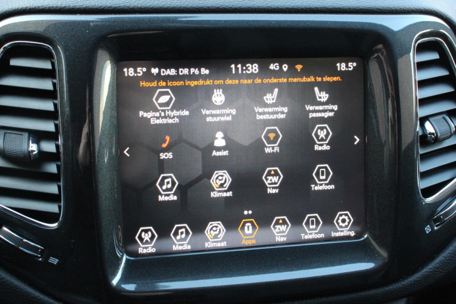 Jeep Compass 4xe 240 Plug-in Hybrid S Navigatie Apple Carplay/Android auto Climate Control Parkeersensoren Camera Elektrisch verstelbare bestuurderstoel Xenon koplampen Stoelverwarming Elektrische achterklep | Afneembare trekhaak