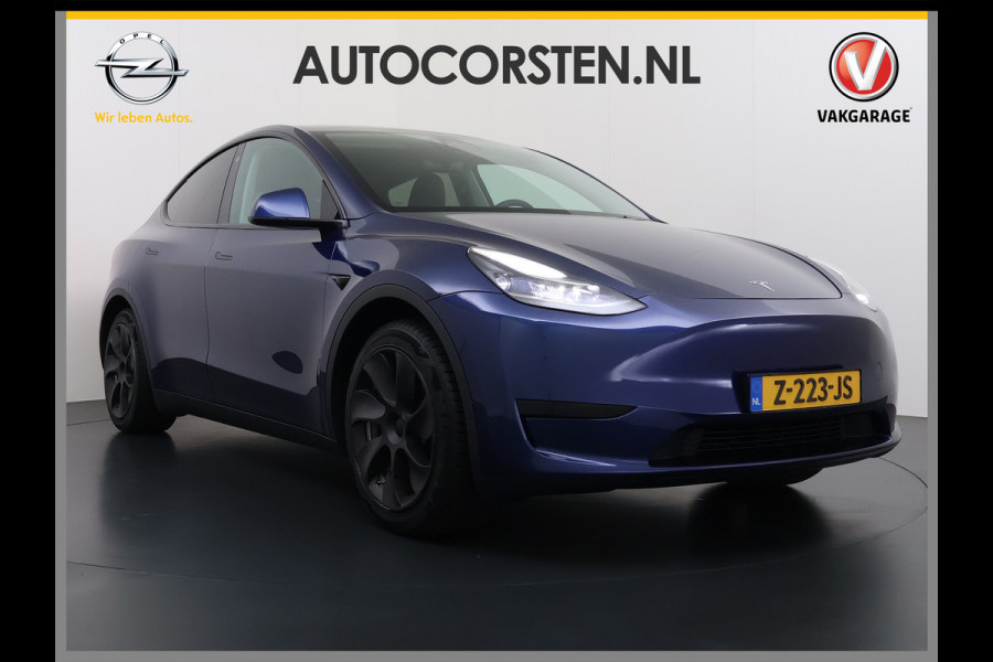 Tesla Model Y 300pk Trekhaak SOH 92% Warmtepomp LFP-Accu Leer Lmv Camera's Panoramadak Adap.Cruise Navi Ecc RWD Autopilot Stoel+Stuur+Achterbank Verwarming Elek.Achterklep Dodehoek detector Draadloze telefoonlader 1e Eigenaar 1.600KG Trekgewicht Fabrieksgarantie op Motor en Accu tot 22-04-2032/160.000km