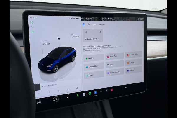 Tesla Model Y 300pk Trekhaak SOH 92% Warmtepomp LFP-Accu Leer Lmv Camera's Panoramadak Adap.Cruise Navi Ecc RWD Autopilot Stoel+Stuur+Achterbank Verwarming Elek.Achterklep Dodehoek detector Draadloze telefoonlader 1e Eigenaar 1.600KG Trekgewicht Fabrieksgarantie op Motor en Accu tot 22-04-2032/160.000km