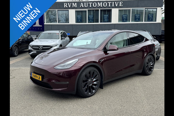 Tesla Model Y Performance AWD 75 kWh AFNEEMBARE TREKHAAK| CHERRY RED| VOLLEDIGE TESLA GARANTIE TOT 14-12-2027 OF 80K KM|1STE EIGENAAR ORIG. NL| AUTOPILOT| STOELVERWARMING VOOR + ACHTER|