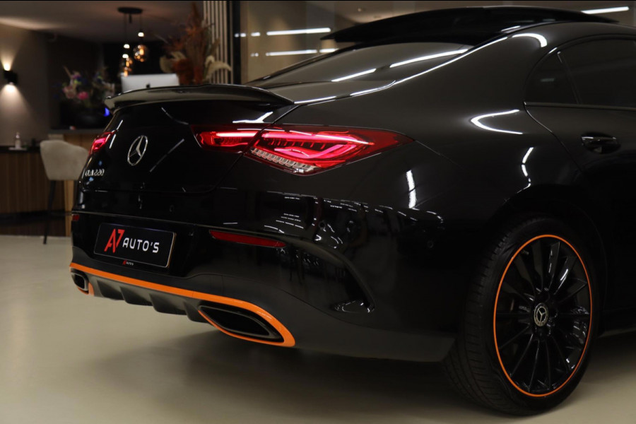 Mercedes-Benz CLA-Klasse 220 ORANJE Edition AMG Line PANO/BURM/LANEASSIST/SFEER/CAM/BOMVOLL