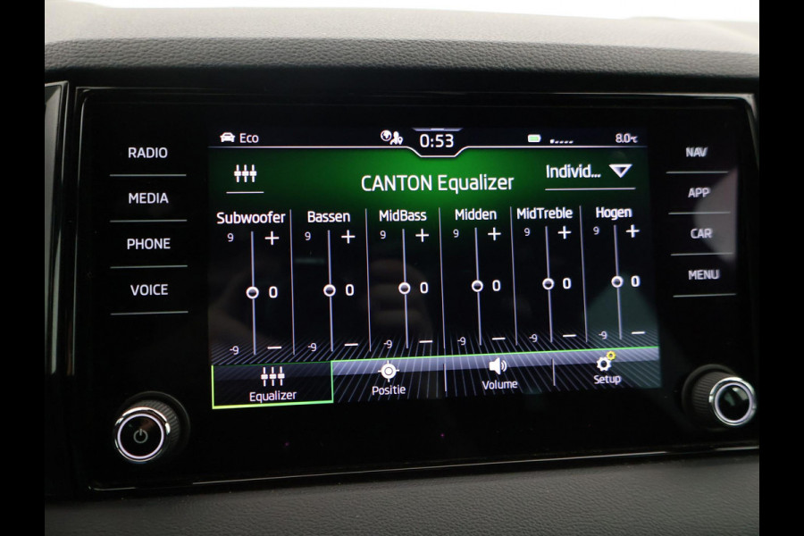 Škoda Karoq 1.5 TSI ACT 150 PK DSG SPORTLINE + CANTON AUDIO | STEEL GREY | CAMERA | 19 INCH | VIRTUAL | SFEER