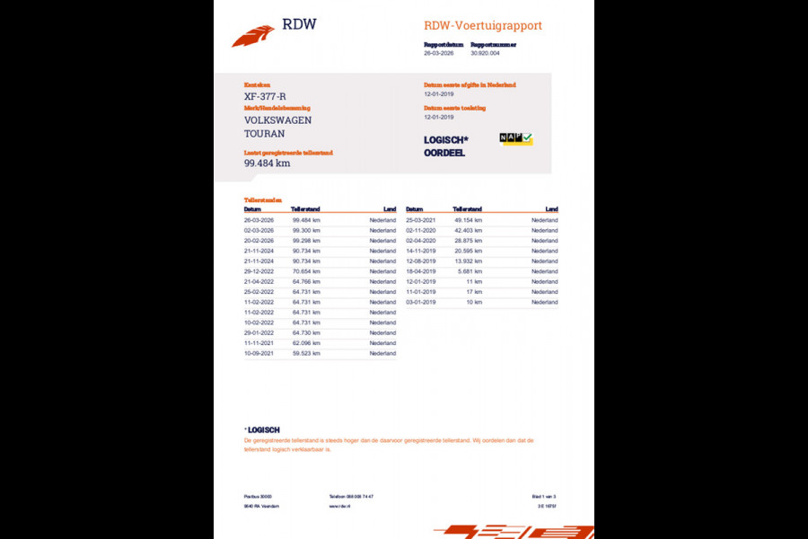 Volkswagen Touran 1.5 TSI Comfortline 2019 NAVI AIRCO Trekh!