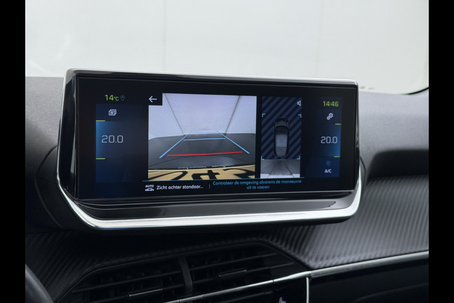 Peugeot e-208 EV Pano-Dak 3D-Navi 360°Camera Apple Carplay Android Ecc Stoelverwarming Cruise Control Pdc Keyless 50kWh Allure SOH 92,5%Led Lmv Privacy Glas Isofix DAB+ Bluetooth Regen-Lichtsensor Lane Assist Dealeronderhouden Origineel Nederlandse Auto