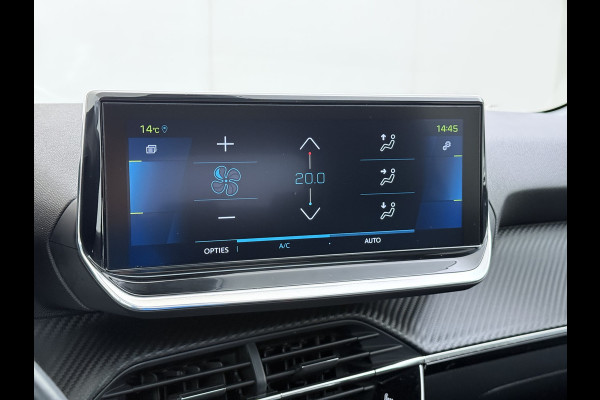 Peugeot e-208 EV Pano-Dak 3D-Navi 360°Camera Apple Carplay Android Ecc Stoelverwarming Cruise Control Pdc Keyless 50kWh Allure SOH 92,5%Led Lmv Privacy Glas Isofix DAB+ Bluetooth Regen-Lichtsensor Lane Assist Dealeronderhouden Origineel Nederlandse Auto