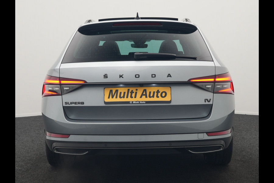 Škoda Superb Combi 1.4 TSI iV Sportline PHEV 218pk Dealer O.H | Panodak | Crystal LED | Camera | Alcantara Sportstoelen Memory & Verwarmd | Cruise Control | Sfeerverlichting | Apple Carplay | Keyless | Navigatie | Virtual | DAB | 19"L.M | Plug In Hybrid |