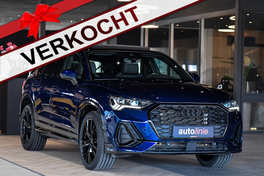 Audi Q3 Sportback 45 TFSI e 3x S-Line. Pano, ACC, Sonos, Keyless, Matrix, Sfeer, Camera, Dodeh, 20''!
