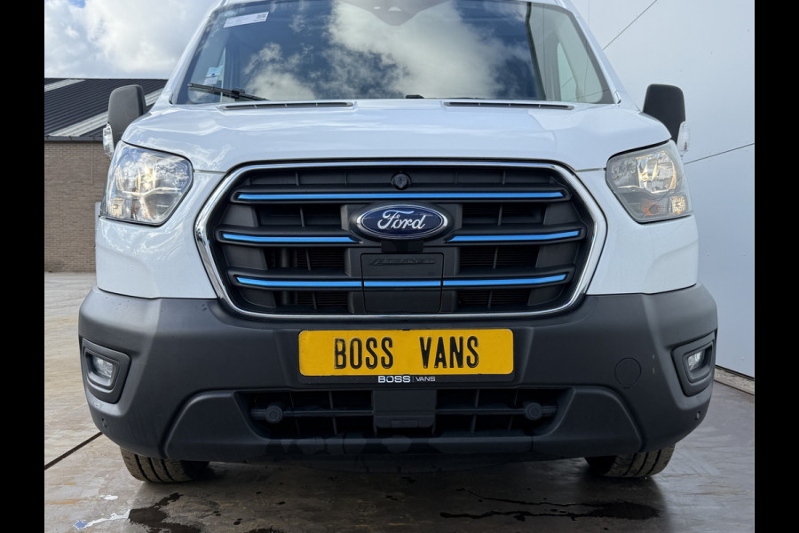 Ford E-Transit 390 75kWh 184PK 390 Elektrisch 75kWh 334km WLTP BEV Snelladen L2H2 Climate Control Tachograaf Carplay 360° Camera Stoelverwarming Parkeersensoren voor achter Laadkabel