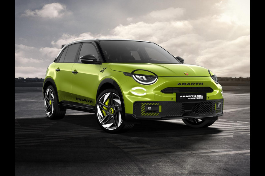 Abarth 600e Competizione 54 kWh | Clima | Adapt. Cruise | Alcantara | Camera | Apple Carplay | Elektr. A-Klep | BSM | Keyless| 20" | Sperdifferentieel | Winter Pack