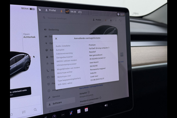 Tesla Model 3 Long Range AWD 75kWh AutoPilot Leder Panoramadak Adaptive-Cruise Camera's Elektr.-Stuur+Stoelen+Spiegels+Geheugen+Easy-Entry+Ver SOH 87% Navi LED DAB Voorverwarmen interieur Keyless One-Pedal-Drive 4WD Origineel Nederlandse Auto