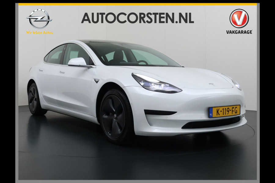 Tesla Model 3 SR+ 325PK LFP-Accu AutoPilot Leer Pano-Dak Adaptive Cruise Lmv 18" Camera's Elektr.-Stuur+Stoelen+Spiegels+Geheugen+Easy-Entry+V SOH 88% Ecc Navi Led DAB Voorverwarmen interieur via App Keyless One-Pedal-Drive Origineel Nederlandse Auto Fabrieksgarantie op Accu en Motor tot 11-12-2028/160.000km LFP accu dus 100% opladen!