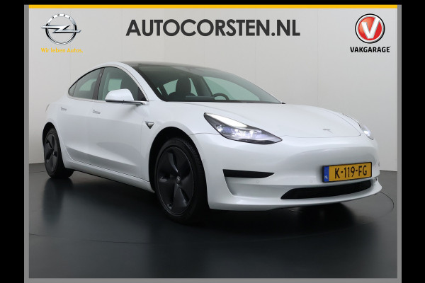 Tesla Model 3 SR+ 325PK LFP-Accu AutoPilot Leer Pano-Dak Adaptive Cruise Lmv 18" Camera's Elektr.-Stuur+Stoelen+Spiegels+Geheugen+Easy-Entry+V SOH 88% Ecc Navi Led DAB Voorverwarmen interieur via App Keyless One-Pedal-Drive Origineel Nederlandse Auto Fabrieksgarantie op Accu en Motor tot 11-12-2028/160.000km LFP accu dus 100% opladen!