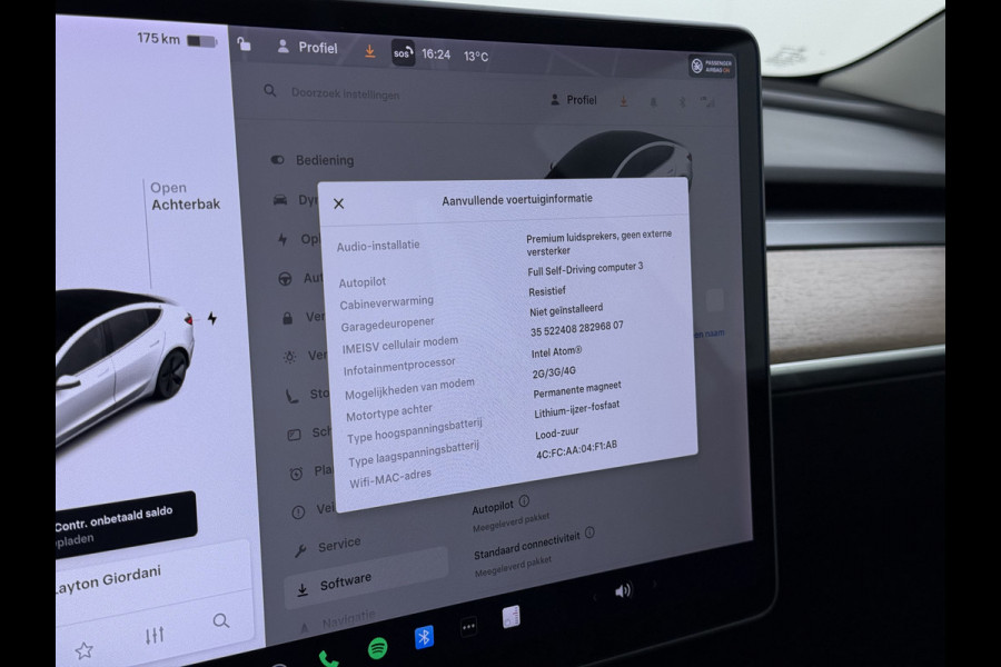 Tesla Model 3 SR+ 325PK LFP-Accu AutoPilot Leer Pano-Dak Adaptive Cruise Lmv 18" Camera's Elektr.-Stuur+Stoelen+Spiegels+Geheugen+Easy-Entry+V SOH 88% Ecc Navi Led DAB Voorverwarmen interieur via App Keyless One-Pedal-Drive Origineel Nederlandse Auto Fabrieksgarantie op Accu en Motor tot 11-12-2028/160.000km LFP accu dus 100% opladen!