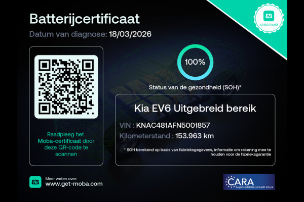 Kia Ev6 GT-Line 77.4kWh SOH 100% Warmtepomp V2L Panorama-schuifdak Meridian-Audio Head-Up Stoel-Massage+Ventilatie Elek.Stoelen+Memory 3 DAB Elek.Achterklep Lmv Lane Assist Privacy Glas Laden tot 240kW 1e Eigenaar Origineel Nederlandse Auto