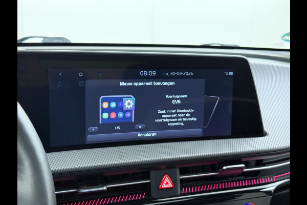 Kia Ev6 GT-Line 77.4kWh SOH 100% Warmtepomp V2L Panorama-schuifdak Meridian-Audio Head-Up Stoel-Massage+Ventilatie Elek.Stoelen+Memory 3 DAB Elek.Achterklep Lmv Lane Assist Privacy Glas Laden tot 240kW 1e Eigenaar Origineel Nederlandse Auto