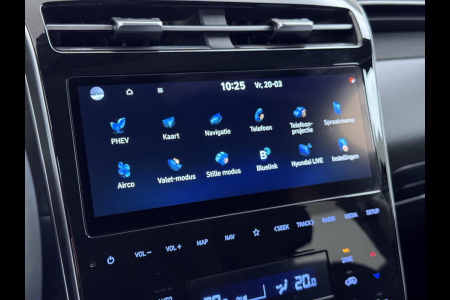 Hyundai Tucson 1.6T-GDI 265PK PHEV Hybrid Autom. 4WD Navi Ecc Camera Adap.Cruise Apple Carplay Android Auto Pdc Comfort Smart Isofix DAB Elek.Achterklep Stoel+Stuurverwarming Led Lmv Keyless Regensensor AWD Origineel Nederlandse Auto Plug In Hybride