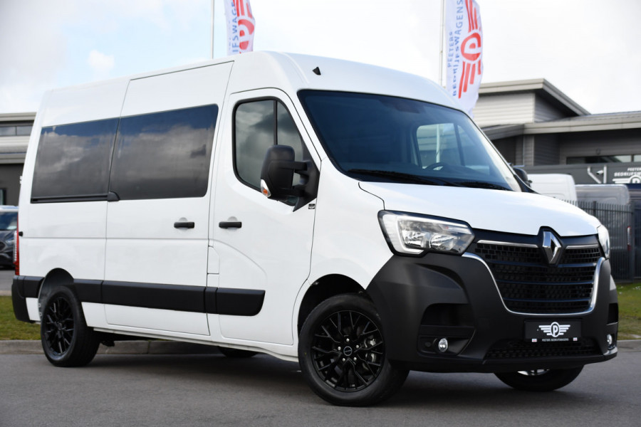 Renault Master T35 2.3 dCi 180 L2H2 DC PB Edition Camera, Cruise, Carplay, LED, 2 x Schuifdeur, Multimedia, 180pk, 6 zitplaatsen, Uniek!