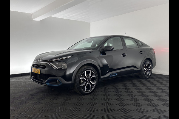 Citroën Ë-C4 X Feel Pack 50 kWh [ 3-Fase-11Kw ] {SOH-91%} (INCL-BTW) *HEATPUMP | FULL-LED | LEATHER-FABRIC | DIGI-COCKPIT | DAB | COMFORTSEATS | CAMERA | ECC | CARPLAY | LANE-ASSIST | PDC | CRUISE | 18''ALU*