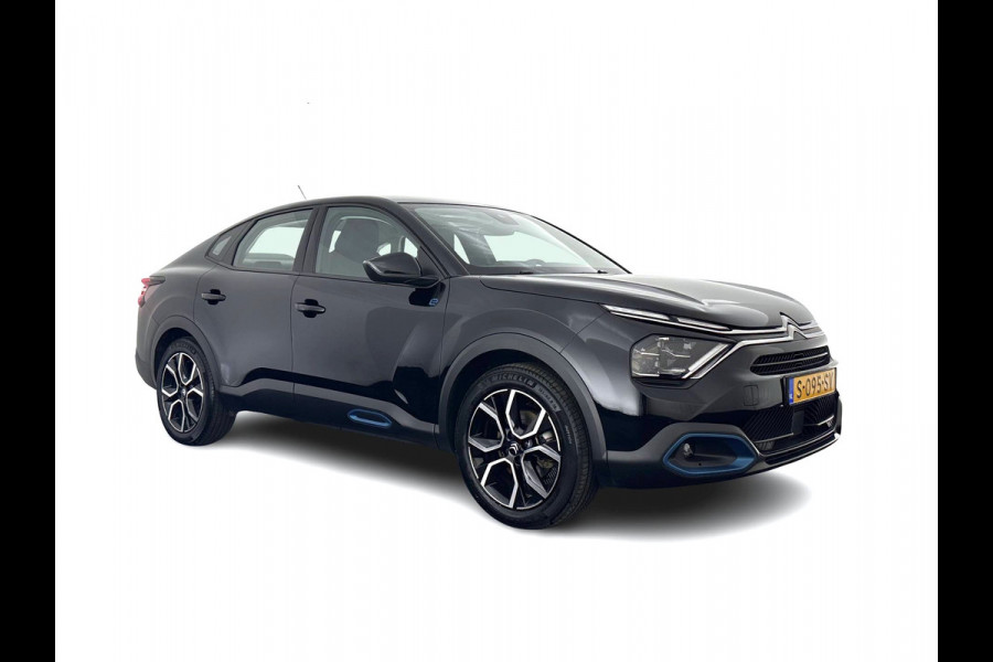 Citroën Ë-C4 X Feel Pack 50 kWh [ 3-Fase-11Kw ] {SOH-91%} (INCL-BTW) *HEATPUMP | FULL-LED | LEATHER-FABRIC | DIGI-COCKPIT | DAB | COMFORTSEATS | CAMERA | ECC | CARPLAY | LANE-ASSIST | PDC | CRUISE | 18''ALU*