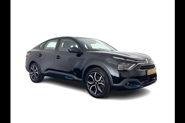 Citroën Ë-C4 X Feel Pack 50 kWh [ 3-Fase-11Kw ] {SOH-91%} (INCL-BTW) *HEATPUMP | FULL-LED | LEATHER-FABRIC | DIGI-COCKPIT | DAB | COMFORTSEATS | CAMERA | ECC | CARPLAY | LANE-ASSIST | PDC | CRUISE | 18''ALU*