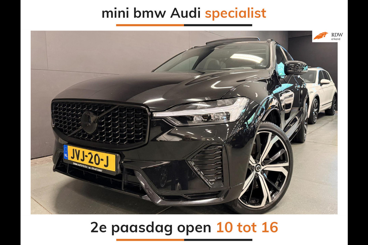 Volvo XC60 2.0 T8 R-DESIGN AWD 455PK SOH-TEST Black Edition PANO/H-KARDON/DAB/CARPLAY/LEDER/M-STOELEN///