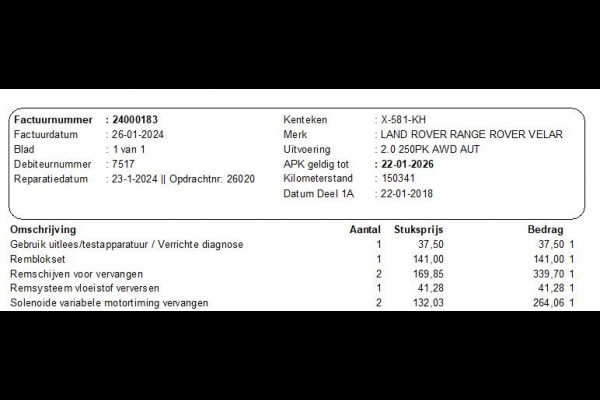 Land Rover Range Rover Velar 2.0 I4 Turbo AWD S | Panoramadak | 360 Camera | Meridian Surround | Apple Carplay |