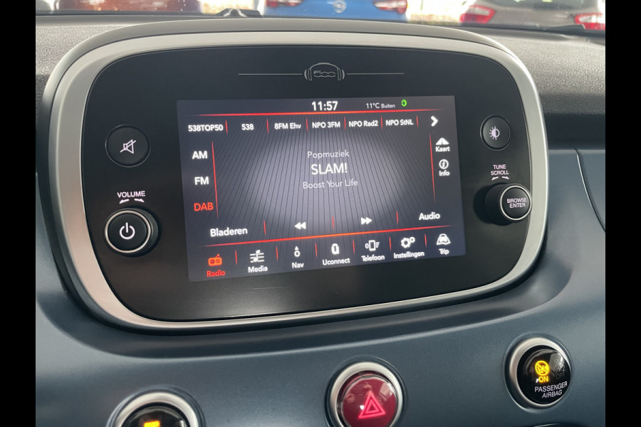 Fiat 500X 1.4 Turbo MultiAir Mirror Achteruitrijcamera - Navigatie - Apple carplay - Airco - Cruise control - Parkeersensor achter - Radio - Dakrails - Bluetooth - Elektrische ramen - Licht metalen velgen 17 inch - Start/ stop systeem - Stuur leder - Stuur multifunctioneel - Door ons nieuw geleverd - Altijd door ons onderhouden