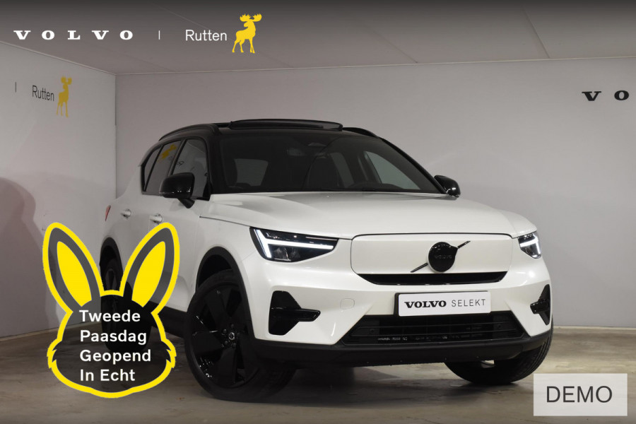 Volvo EX40 252PK Single Motor Ext. Range Plus Black Edition / Adaptive Cruise control / Achteruitrijcamera / Extra getint glas / 20'' velgen / Panoramadak / Zwart dak / Harman Kardon / Microtech/Nubuck