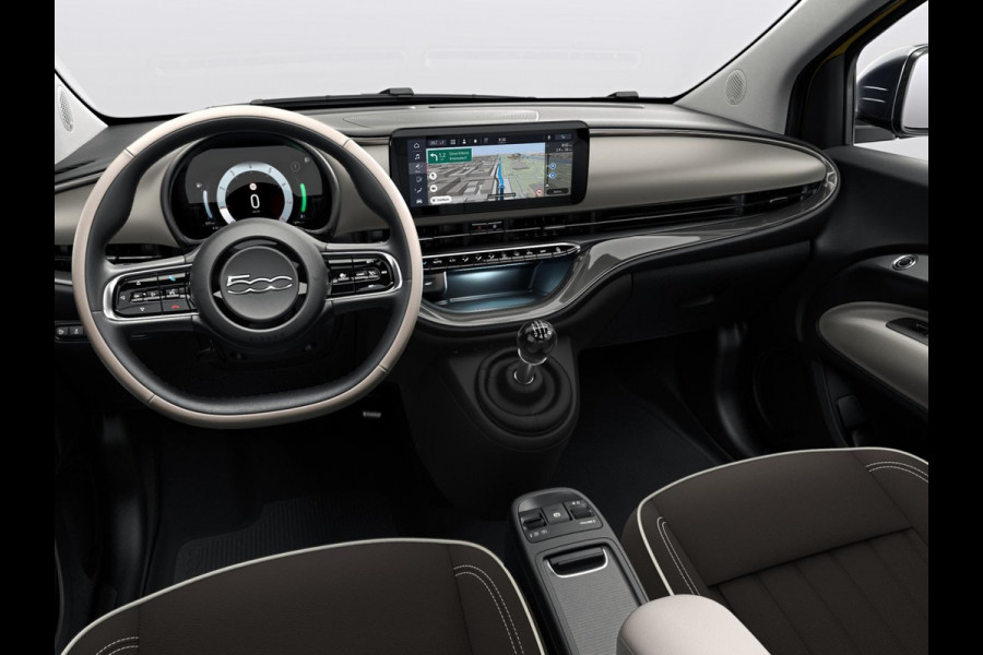 Fiat 500C Hybrid La Prima Cabrio | Clima | LED | PDC | JBL Premium Audio | 17" | Camera | Canneloni Ivory/Piombo interieur