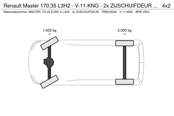 Renault Master 170.35 L3H2 - V-11-KNG - 2x ZIJSCHUIFDEUR - TREKHAAK - EURO 6 - BPM VRIJ!