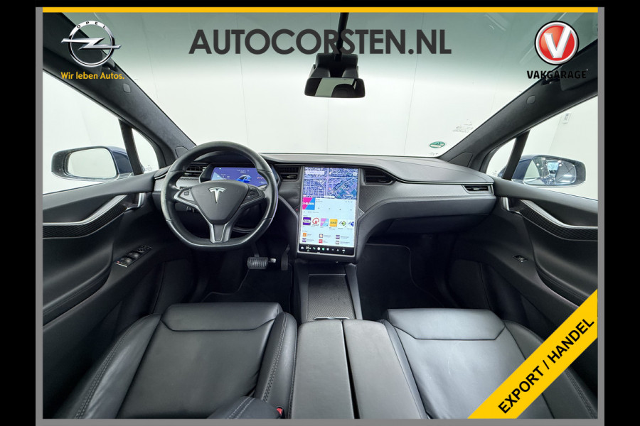 Tesla Model X 100D 423pk Dual Motor Leer Luchtvering Trekhaak AutoPilot Pano-Dak Adaptive Cruise Vleugeldeuren Camera's Elektr.Stoelen/Stuur+V Adaptieve koplampen Lmv 20" Led Elektr.-Achterklep Bordherkenning Verwarmde Sproeiers-bladen Carbon Sentry Mode Valet mode 2.250 kg Trekvermogen! Nieuwprijs €124.700,-