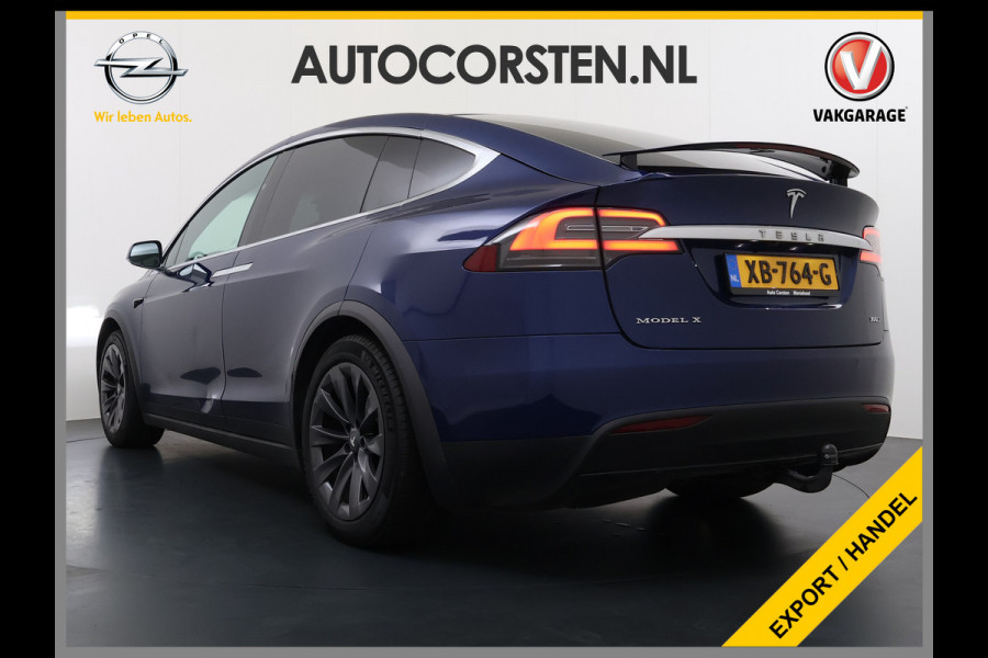 Tesla Model X 100D 423pk Dual Motor Leer Luchtvering Trekhaak AutoPilot Pano-Dak Adaptive Cruise Vleugeldeuren Camera's Elektr.Stoelen/Stuur+V Adaptieve koplampen Lmv 20" Led Elektr.-Achterklep Bordherkenning Verwarmde Sproeiers-bladen Carbon Sentry Mode Valet mode 2.250 kg Trekvermogen! Nieuwprijs €124.700,-