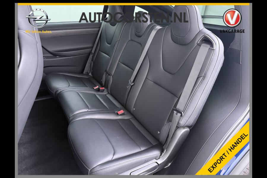 Tesla Model X 100D 423pk Dual Motor Leer Luchtvering Trekhaak AutoPilot Pano-Dak Adaptive Cruise Vleugeldeuren Camera's Elektr.Stoelen/Stuur+V Adaptieve koplampen Lmv 20" Led Elektr.-Achterklep Bordherkenning Verwarmde Sproeiers-bladen Carbon Sentry Mode Valet mode 2.250 kg Trekvermogen! Nieuwprijs €124.700,-