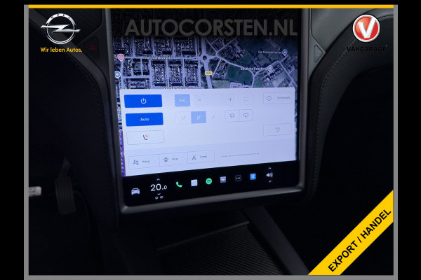 Tesla Model X 100D 423pk Dual Motor Leer Luchtvering Trekhaak AutoPilot Pano-Dak Adaptive Cruise Vleugeldeuren Camera's Elektr.Stoelen/Stuur+V Adaptieve koplampen Lmv 20" Led Elektr.-Achterklep Bordherkenning Verwarmde Sproeiers-bladen Carbon Sentry Mode Valet mode 2.250 kg Trekvermogen! Nieuwprijs €124.700,-