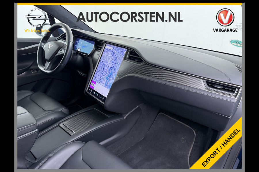 Tesla Model X 100D 423pk Dual Motor Leer Luchtvering Trekhaak AutoPilot Pano-Dak Adaptive Cruise Vleugeldeuren Camera's Elektr.Stoelen/Stuur+V Adaptieve koplampen Lmv 20" Led Elektr.-Achterklep Bordherkenning Verwarmde Sproeiers-bladen Carbon Sentry Mode Valet mode 2.250 kg Trekvermogen! Nieuwprijs €124.700,-